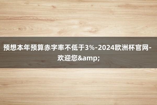 预想本年预算赤字率不低于3%-2024欧洲杯官网- 欢迎您&