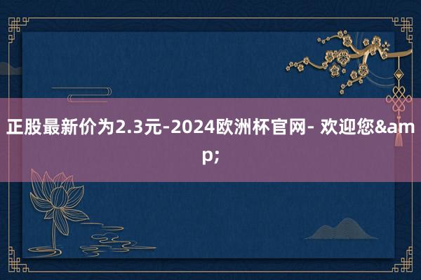 正股最新价为2.3元-2024欧洲杯官网- 欢迎您&