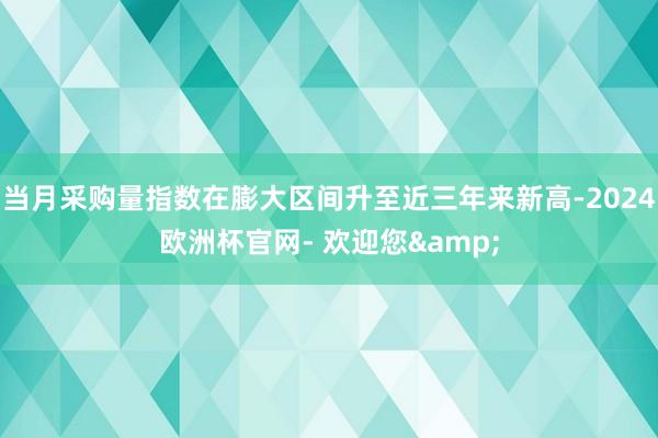 当月采购量指数在膨大区间升至近三年来新高-2024欧洲杯官网- 欢迎您&