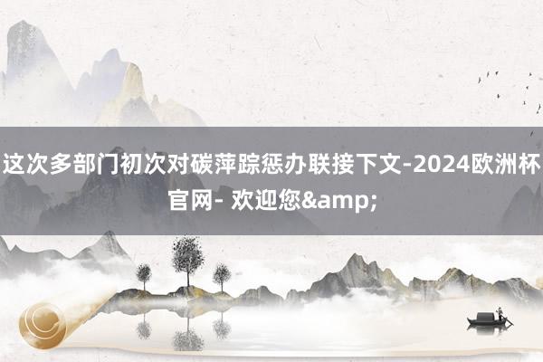 这次多部门初次对碳萍踪惩办联接下文-2024欧洲杯官网- 欢迎您&